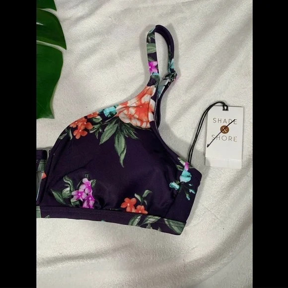NWD‎ $20 Shade & Shore V Wire Floral Bralette Bikini Top [ SZ Medium ] #3288 - Picture 5 of 12